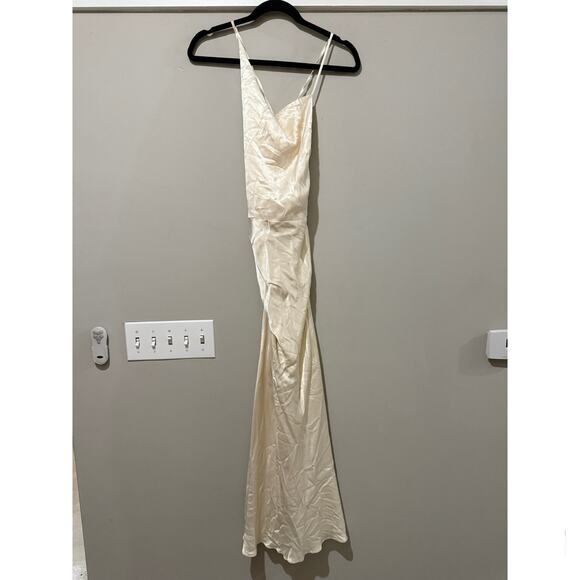 Shona Joy La Lune Asymmetrical Bias Cowl Midi Dress - Picture 2 of 7